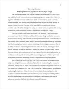 Reviewing Literature Comprehensive Nursing Paper Sample – page 2