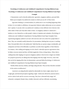 Psychology of Adolescence and Adulthood Comprehensive Nursing Midterm Exam Paper Example – page 2