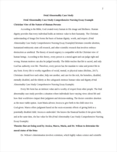 Fetal Abnormality Case Study Comprehensive Nursing Essay Example – page 2