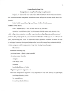 Comprehensive Soap Note Nursing Essay Example – page 2