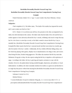 Borderline Personality Disorder Focused Soap Note Comprehensive Nursing Essay Example – page 2