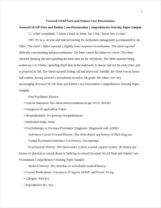 Focused SOAP Note and Patient Case Presentation Comprehensive Nursing Paper Sample – page 2
