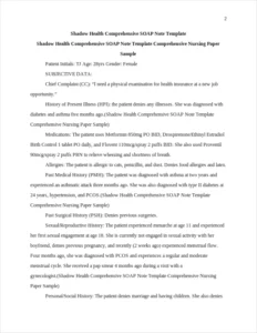 Shadow Health Comprehensive SOAP Note Template Comprehensive Nursing Paper Sample – page 2