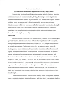 Gastrointestinal Alterations Comprehensive Nursing Essay Example – page 2