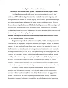 Neurological and Musculoskeletal Systems Comprehensive Nursing Paper Example – page 2