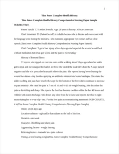 Tina Jones Complete Health History Comprehensive Nursing Paper Sample – page 2