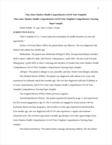 Tina Jones Shadow Health Comprehensive SOAP Note Template Comprehensive Nursing Paper Sample – page 2