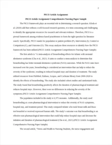 PICO Article Assignment Comprehensive Nursing Paper Sample – page 2
