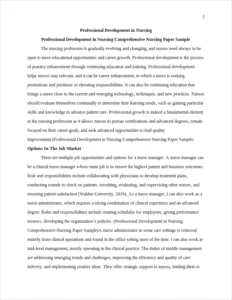Professional Development in Nursing Comprehensive Nursing Paper Sample – page 2