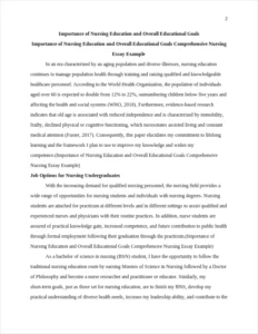 Importance of Nursing Education and Overall Educational Goals Comprehensive Nursing Essay Example – page 2