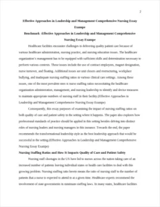 Effective Approaches in Leadership and Management Comprehensive Nursing Essay Exampe – page 2
