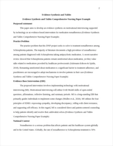 Evidence Synthesis and Tables Comprehensive Nursing Paper Example – page 2