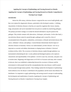 Applying the Concepts of Epidemiology and Nursing Research on Measles Comprehensive Nursing Essay Sample – page 2