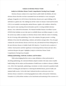 Analysis on Infectious Disease Trends Comprehensive Nursing Essay Example – page 2