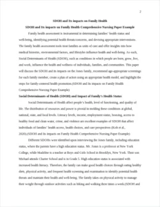SDOH and Its impacts on Family Health Comprehensive Nursing Paper Example – page 2
