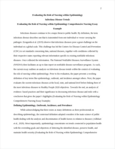 Evaluating the Role of Nursing within Epidemiology Comprehensive Nursing Essay Example – page 2