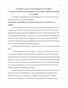 Overweight Assessment Tools and Diagnostic Tests in Children Comprehensive Nursing Essay Example – page 2