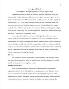 Overweight and Obesity Comprehensive Nursing Paper Sample – page 2
