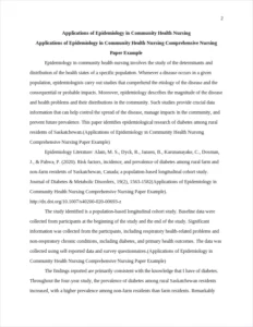 Applications of Epidemiology in Community Health Nursing Comprehensive Nursing Paper Example – page 2