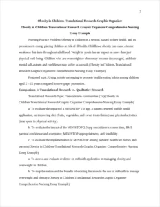 Obesity in Children-Translational Research Graphic Organizer Comprehensive Nursing Essay Example – page 2