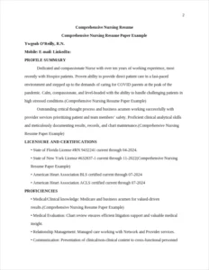 Comprehensive Nursing Resume Paper Example – page 2