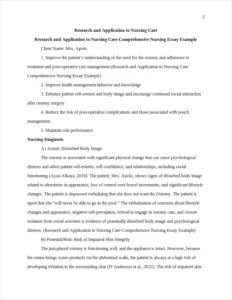 Research and Application to Nursing Care Comprehensive Nursing Essay Example – page 2