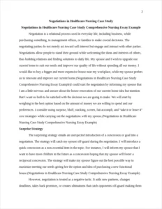 Negotiations in Healthcare Nursing Case Study Comprehensive Nursing Essay Example – page 2