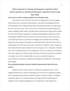 Effective Approaches in Leadership and Management Comprehensive Solved Nursing Paper Sample – page 2