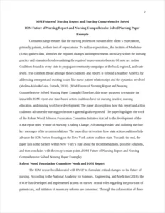 IOM Future of Nursing Report and Nursing Comprehensive Solved Nursing Paper Example – page 2