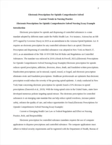 Electronic Prescriptions for Opioids Comprehensive Solved Nursing Essay Example – page 2