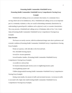 Promoting Health Communities Windshield Survey Comprehensive Nursing Essay Example – page 2