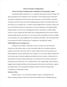 Disease Prevention Teaching Project Comprehensive Nursing Paper Sample – page 2