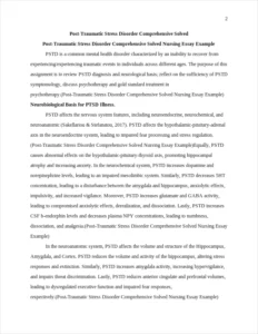 Post-Traumatic Stress Disorder Comprehensive Solved Nursing Essay Example – page 2