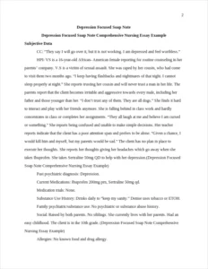 Depression Focused Soap Note Comprehensive Nursing Essay Example – page 2