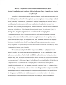 Hospital Complications not Associated with the Underlying Illness Comprehensive Nursing Essay Example – page 2