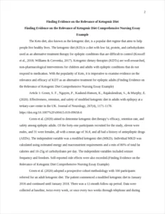 Finding Evidence on the Relevance of Ketogenic Diet Comprehensive Nursing Essay Example – page 2