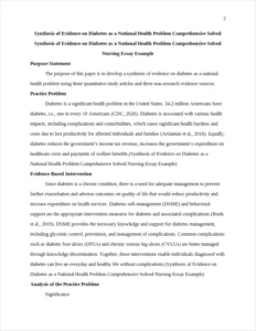 Synthesis of Evidence on Diabetes as a National Health Problem Comprehensive Solved Nursing Essay Example – page 2