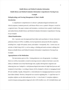 Health History and Medical Evaluation Information Comprehensive Nursing Essay Example – page 2