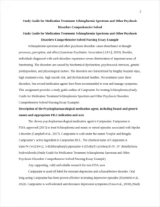 Study Guide for Medication Treatment Schizophrenia Spectrum and Other Psychosis Disorders Comprehensive Solved Nursing Essay Example – page 2