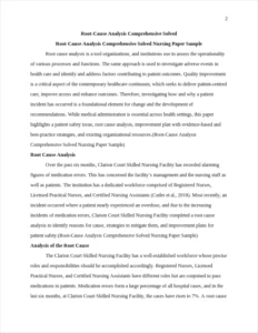 Root-Cause Analysis Comprehensive Solved Nursing Paper Sample – page 2