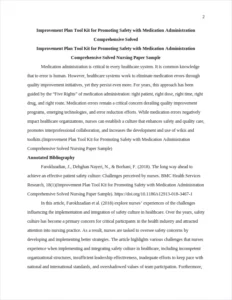 Improvement Plan Tool Kit for Promoting Safety with Medication Administration Comprehensive Solved Nursing Paper Sample – page 2