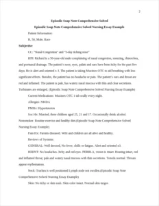 Episodic Soap Note Comprehensive Solved Nursing Essay Example – page 2