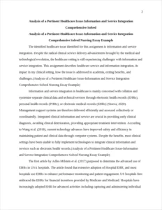 Analysis of a Pertinent Healthcare Issue-Information and Service Integration Comprehensive Solved Nursing Essay Example – page 2