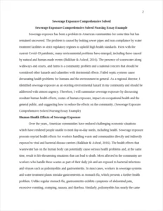 Sewerage Exposure Comprehensive Solved Nursing Essay Example – page 2
