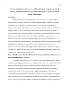 Diversity and Multicultural Perspectives within Public Health Comprehensive Solved Nursing Paper Example – page 2