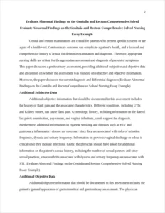 Evaluate Abnormal Findings on the Genitalia and Rectum Comprehensive Solved Nursing Essay Example – page 2