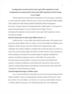 Developmental Assessment and the School-Aged Child Comprehensive Solved Nursing Essay Example – page 2