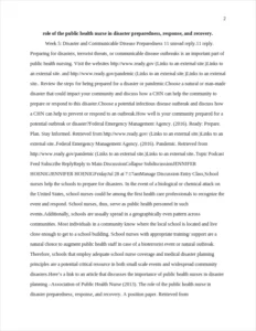 role of the public health nurse in disaster preparedness – page 2