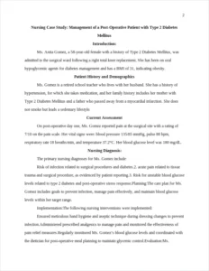 Nursing Case Study: Management of a Post-Operative Patient with Type 2 Diabetes Mellitus – page 2