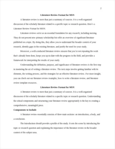 Literature Review Format for MSN – page 2